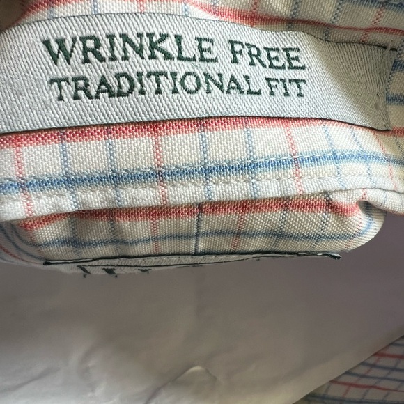 Men’s L.L.Bean Checked 100% Cotton Wrinkle Free Traditional Full Sleeve Shirt 33 - Picture 9 of 9